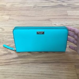 Kate Spade turquoise saffiano wallet